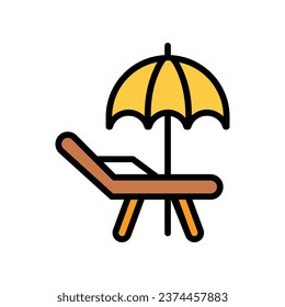 Beach Chair icon isolate white background vector stock illustration