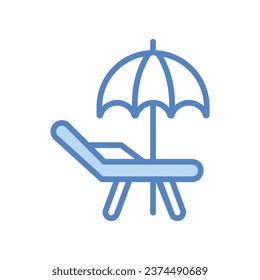 Beach Chair icon isolate white background vector stock illustration