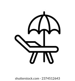 Beach Chair icon isolate white background vector stock illustration