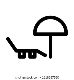 beach chair icon isolated sign symbol vector illustration - high quality black style vector icons
