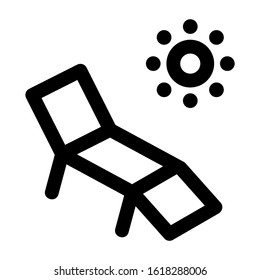 beach chair icon isolated sign symbol vector illustration - high quality black style vector icons

