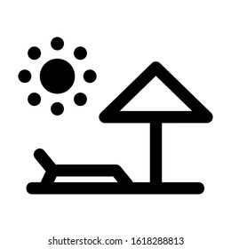 beach chair icon isolated sign symbol vector illustration - high quality black style vector icons
