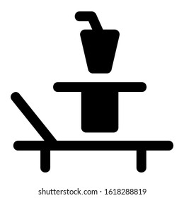 beach chair icon isolated sign symbol vector illustration - high quality black style vector icons
