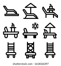 beach chair icon isolated sign symbol vector illustration - Collection of high quality black style vector icons
