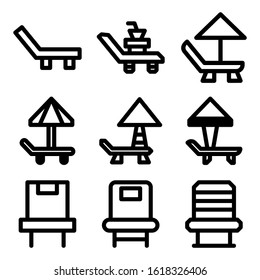 beach chair icon isolated sign symbol vector illustration - Collection of high quality black style vector icons
