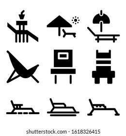 beach chair icon isolated sign symbol vector illustration - Collection of high quality black style vector icons
