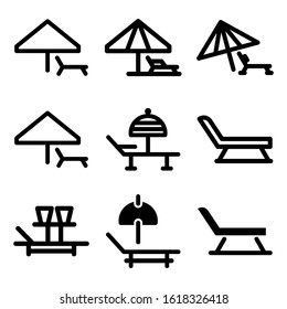 beach chair icon isolated sign symbol vector illustration - Collection of high quality black style vector icons
