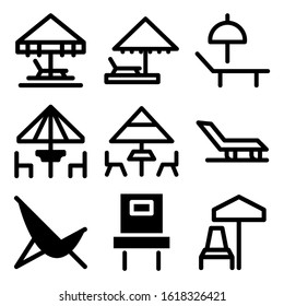 beach chair icon isolated sign symbol vector illustration - Collection of high quality black style vector icons
