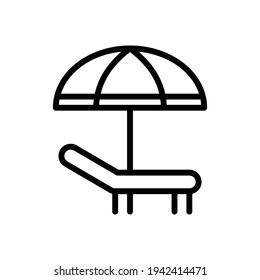 Beach Chair icon line style vector for your web, mobile app logo UI design