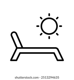 beach chair icon. Outline style design isolated on white background