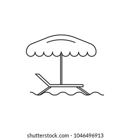 Beach chair icon. Outline beach chair vector icon for web design isolated on white background