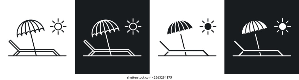 Beach chair icon pack for app and website ui designs.