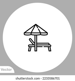 Beach chair icon sign vector,Symbol, logo illustration for web and mobile