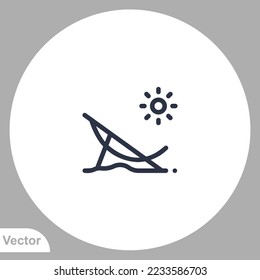 Vector de signo de icono de silla de playa,Símbolo, ilustración de logotipo para web y móvil