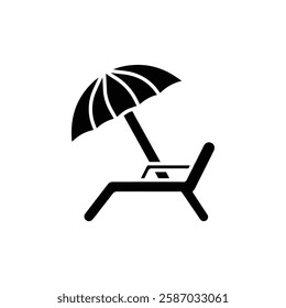 beach chair icon Simple thin line logo