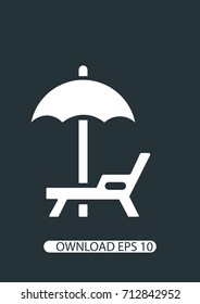 Beach chair icon, Vector