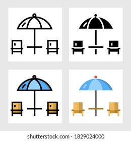 Beach chair icon vector design in filled, thin line, outline and flat style.