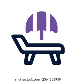 beach chair icon. vector dual tone icon for your website, mobile, presentation, and logo design.