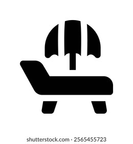 beach chair icon. vector glyph icon for your website, mobile, presentation, and logo design.