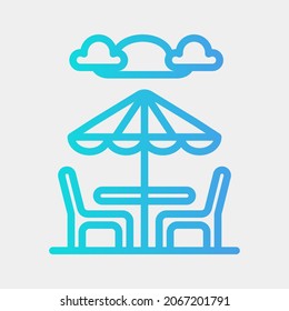 Beach chair icon vector illustration in gradient style about summer, use for website mobile app presentation