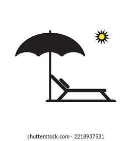 beach chair icon vector illustration logo design