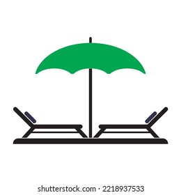 beach chair icon vector illustration logo design