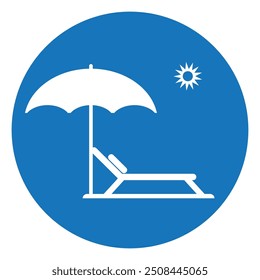 Diseño de logotipo de Ilustración vectorial de icono de silla de playa