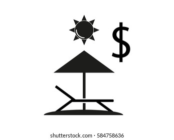 beach chair, icon, vector illustration eps10
