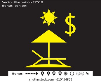 beach chair, icon, vector illustration eps10