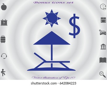 beach chair, icon, vector illustration eps10