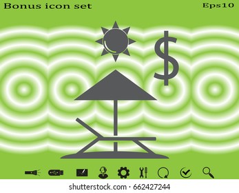 beach chair, icon, vector illustration eps10