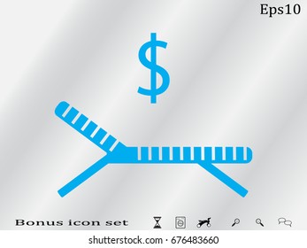 beach chair, icon, vector illustration eps10