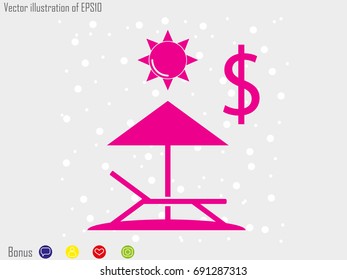 beach chair, icon, vector illustration eps10
