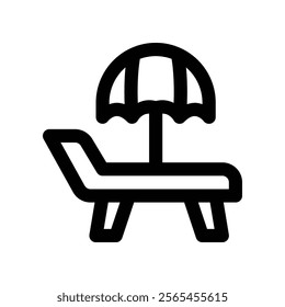 beach chair icon. vector line icon for your website, mobile, presentation, and logo design.