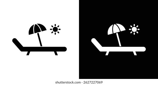 Beach chair icon vector, solid illustration, pictogram