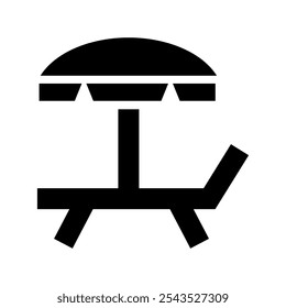 Beach Chair Icon Vector Symbol Design Illustration