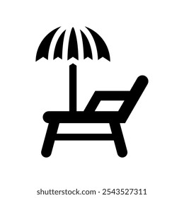 Beach Chair Icon Vector Symbol Design Illustration