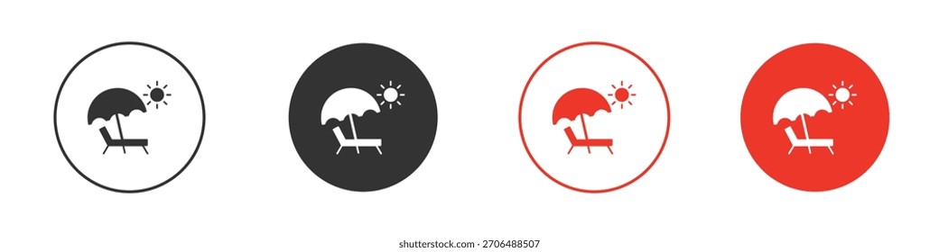 Ícone de cadeira de praia. web vetor design