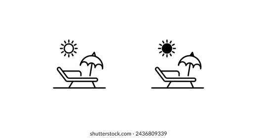 icono de silla de playa con fondo blanco vector ilustración de stock
