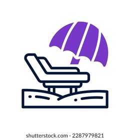 beach chair icon for your website, mobile, presentation, and logo design.