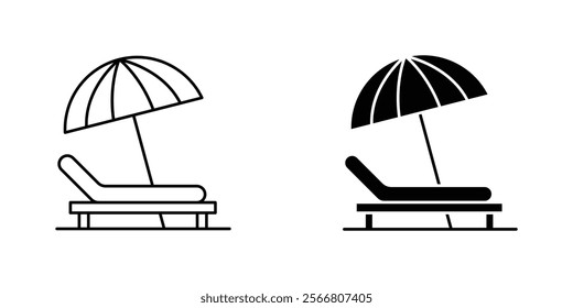 Beach chair icons pack for apps and web UI designs