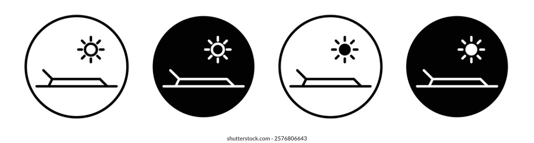 Beach chair icons vector pack for web designs