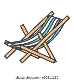 beach chair isolated icon