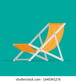 Beach chair isolated on a green background. Vector illustration