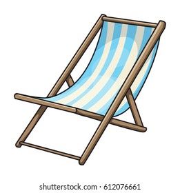 Beach chair, isolated on white, vector illustration