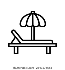 Beach Chair line icon , vector, pixel perfect, illustrator file