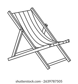 Beach chair Line Vector Isolated