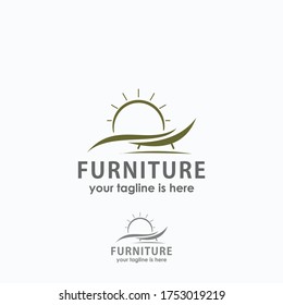 beach chair logo concept design template vector, furniture logo templates