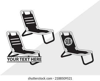 Ilustración de vectores imprimibles SVG de silla de playa