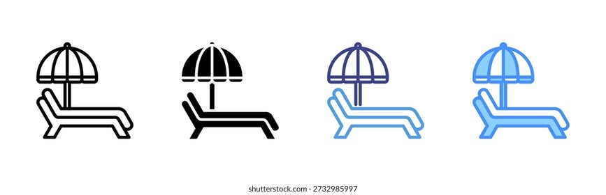 Beach Chair Multi Style Icon Set